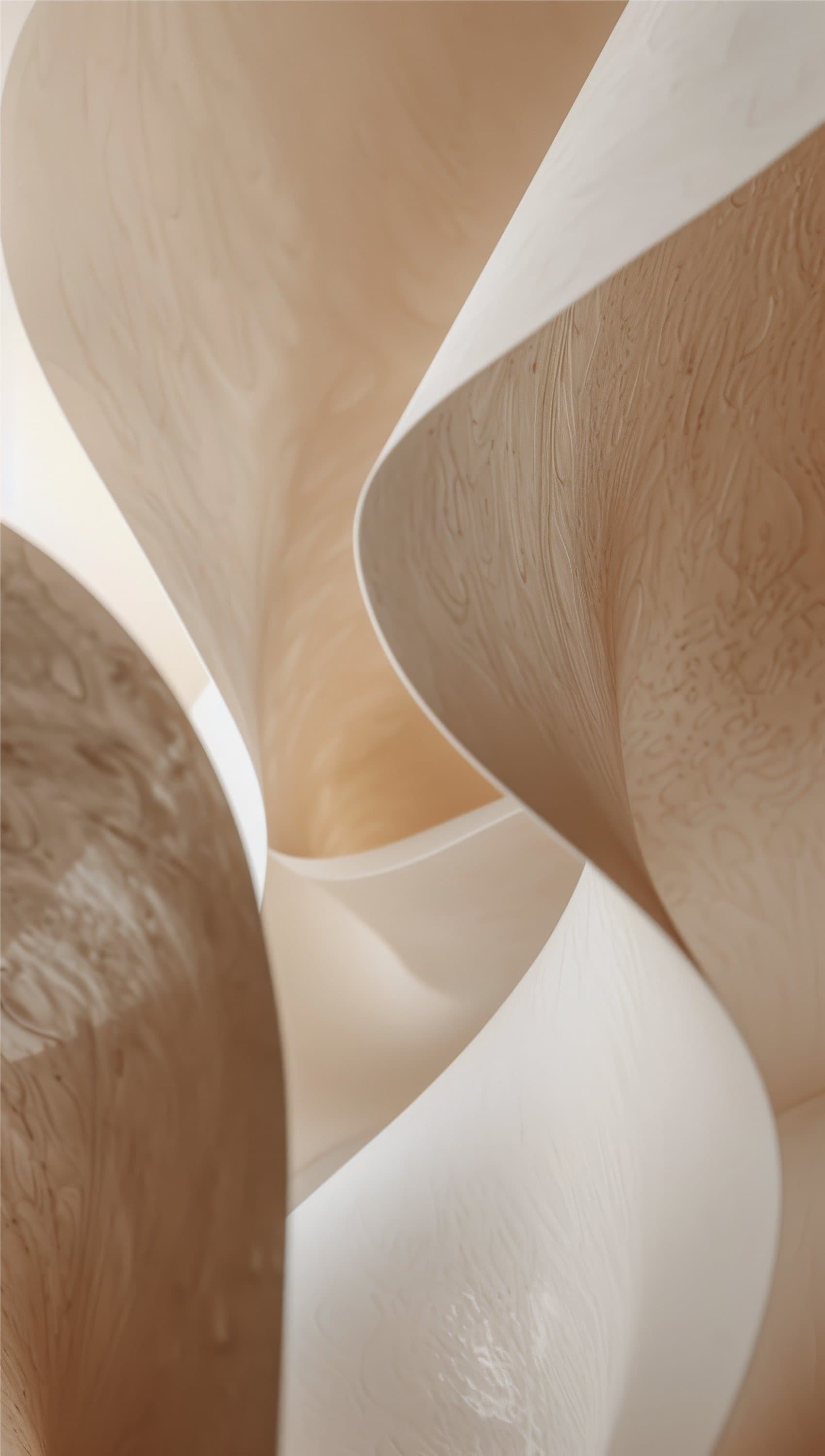Folds of champagne satin in warm light