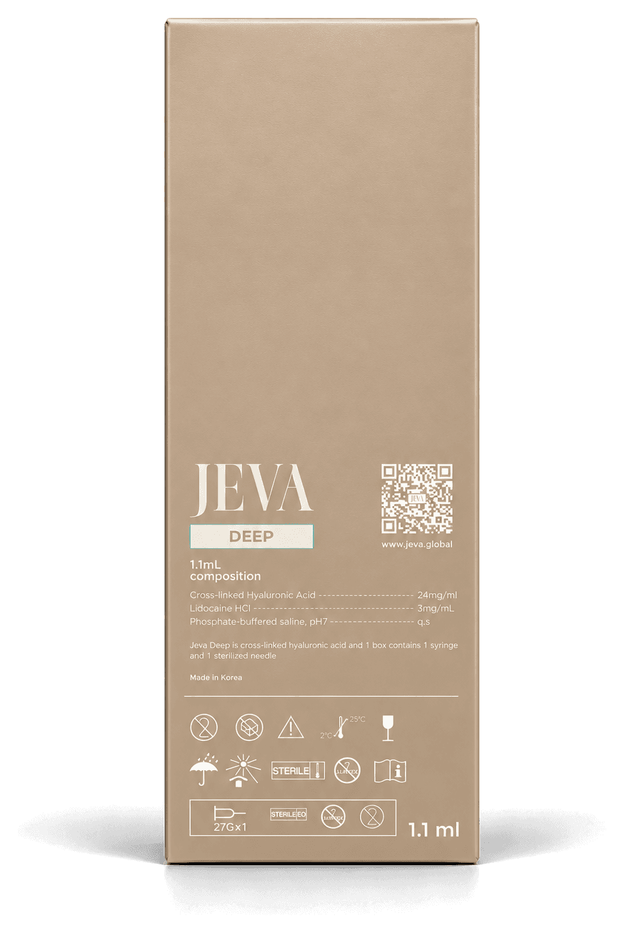 Back of the JEVA Deep carton with the printed composition